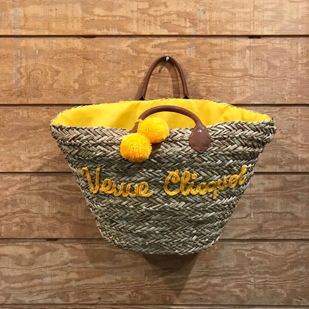 Veuve Clicquot Straw Basket Beach Bag Picnic Tote - Picture 9 of 9